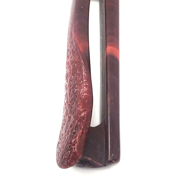 Vintage Maroon Bakelite Style Handles Stanhome Spatula & Large Slotted Spoon Set - Picture 10 of 11